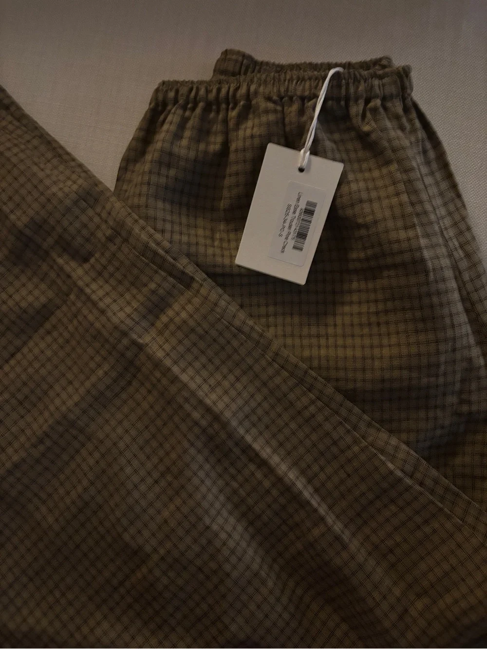 NWT Deiji Studios Linen Ease Trouser in Pine Check - Picture 5 of 5